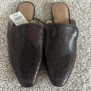 A New Day Snakeskin Mules